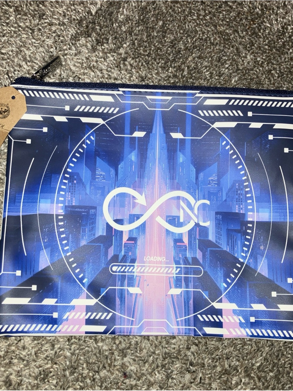 FAIRYLOOT Blue Futuristic Cosmetic Pouch - Infinity Design